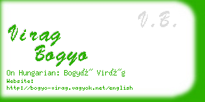virag bogyo business card
